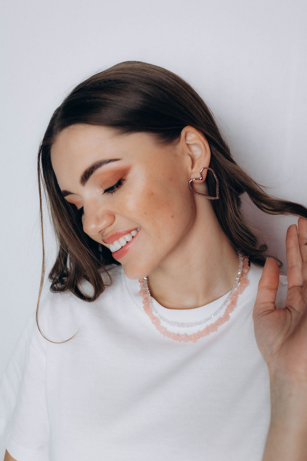 Kaklarotu Komplekts Rozā Pērlīšu