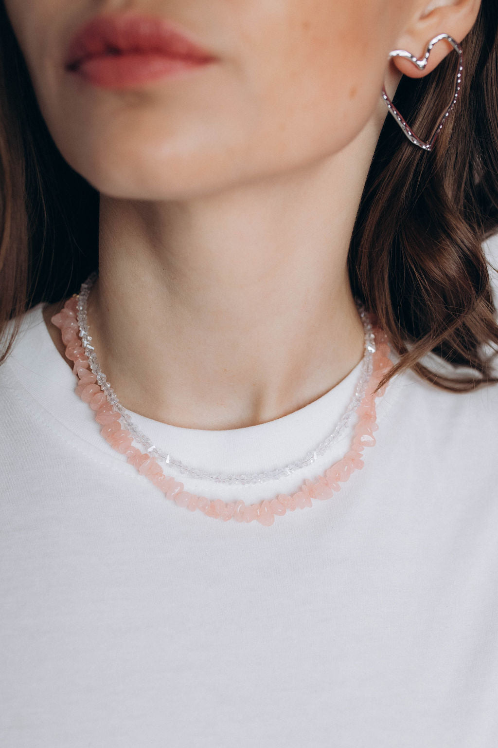 Kaklarotu Komplekts Rozā Pērlīšu