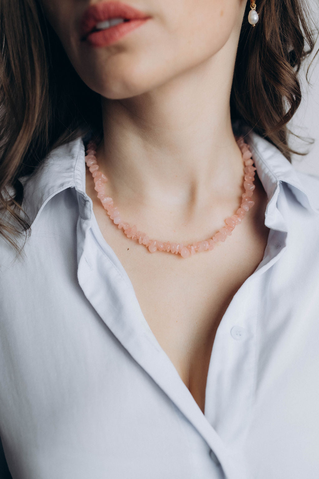 Kaklarotu Komplekts Rozā Pērlīšu