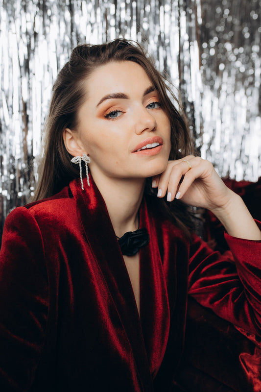 Pērlīšu bantīšu auskari